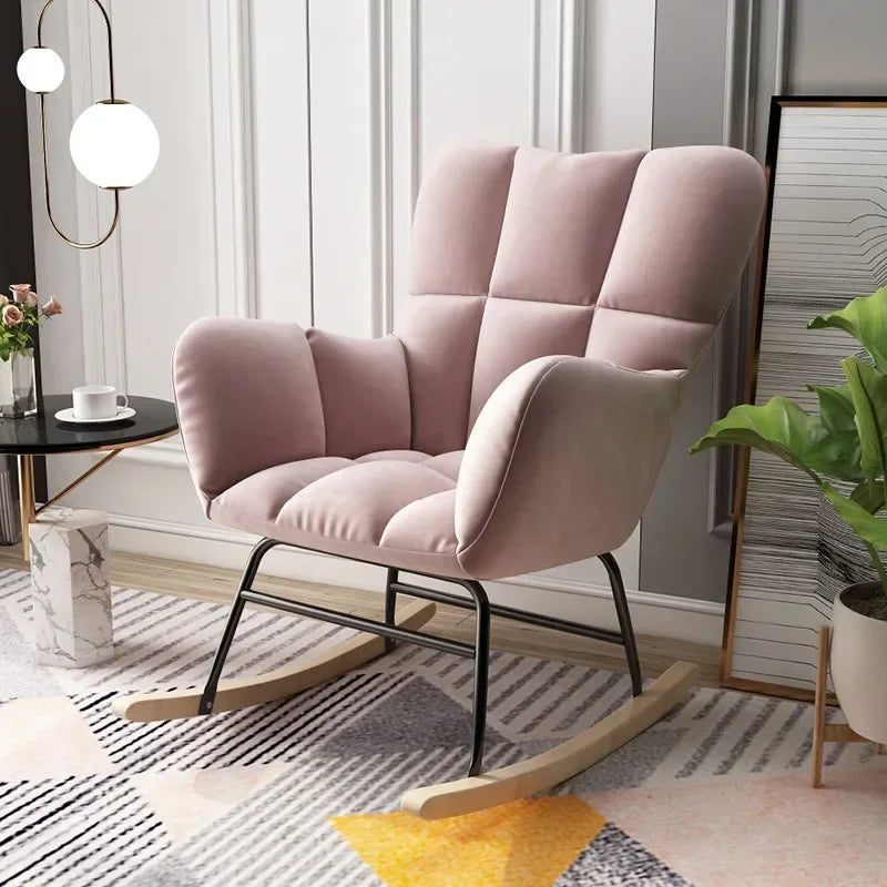 Afralia™ Solid Wood Rocking Chair for Leisure and Comfort at Home
