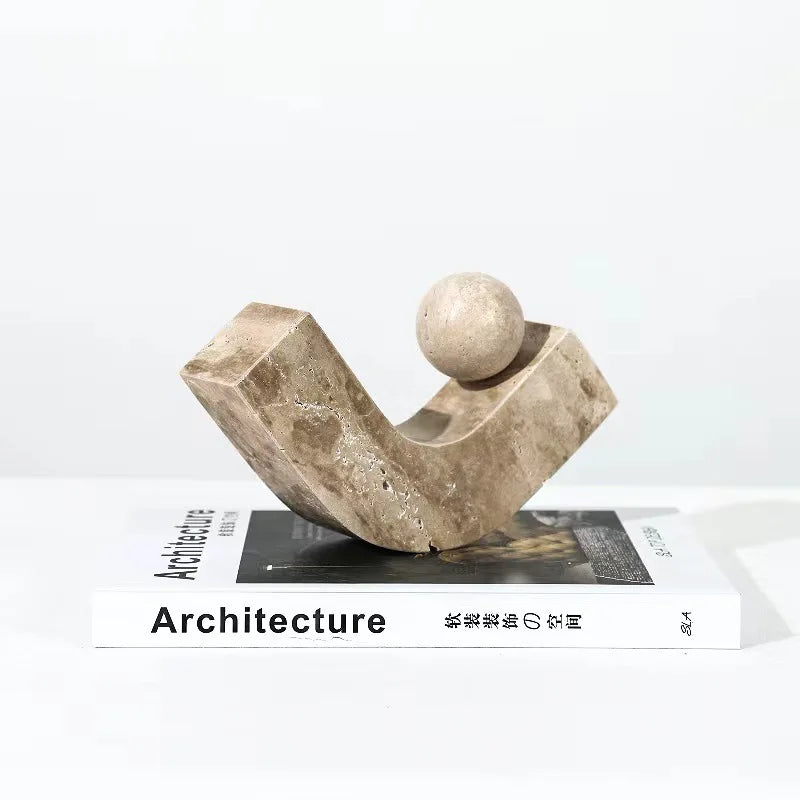 Afralia™ Geometric Natural Stone Ornaments Modern Crafts Desk Decoration