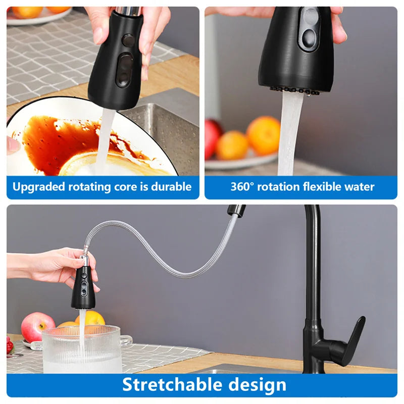 Afralia™ Pull-Out Sink Mixer Tap with 2 Modes, Cold & Hot Water, 360° Rotation