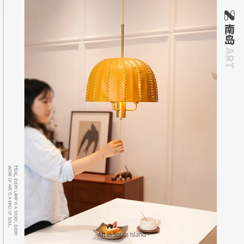 Afralia™ Leather Chandelier: European Bedroom Single Head Design