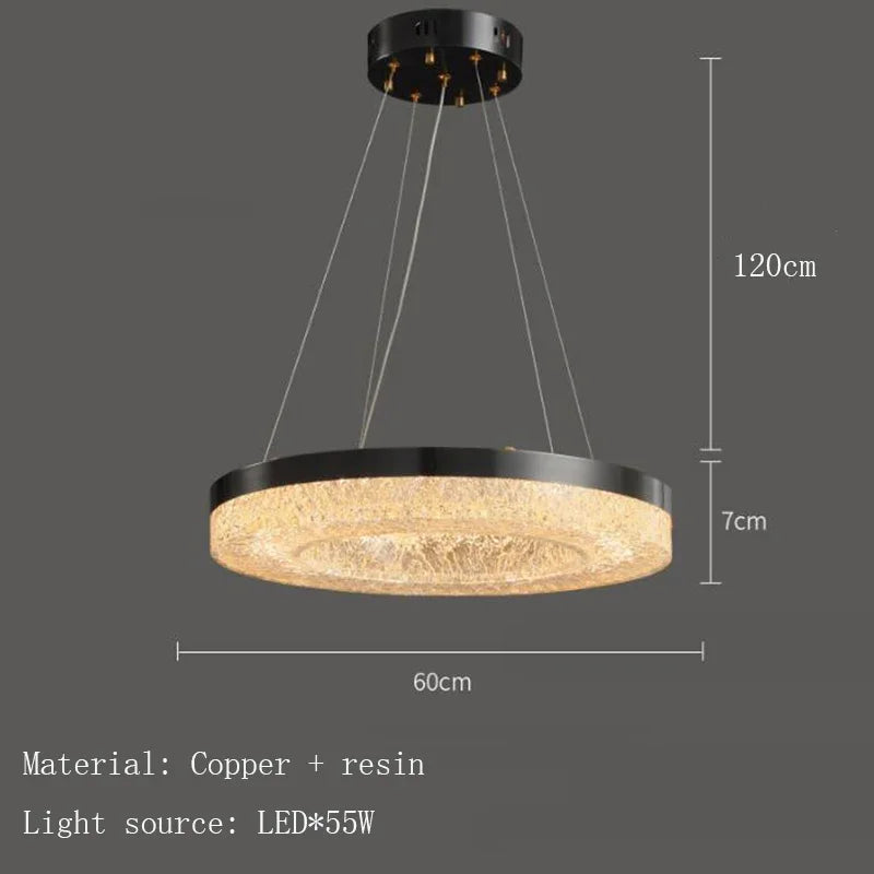 Afralia™ Copper Resin Remote Control Pendant Lamps for Modern Minimalist Living Dining Kitchen Bedroom