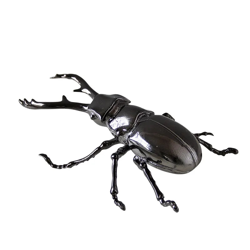 Afralia™ Silver Scarab Beetle Metal Figurine Home Decor Insect Sculpture