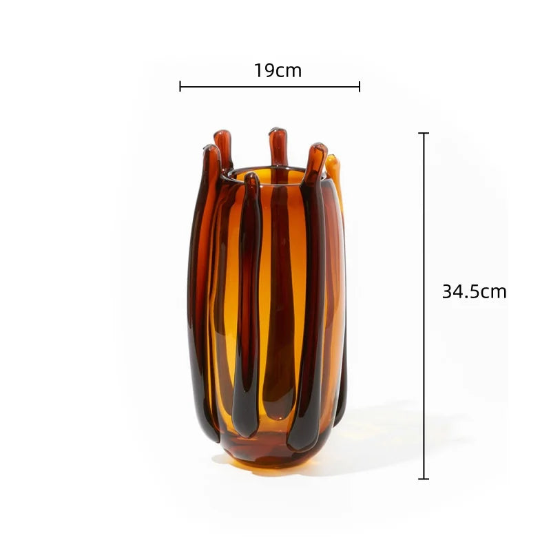 Afralia™ Handcrafted Silk-wrapped Glass Vase - Home Decoration & Flower Arrangement