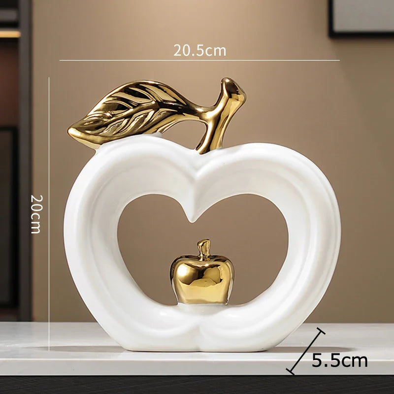 Afralia™ Gold Pear Ceramic Sculpture Desk Ornament Aesthetics Decor