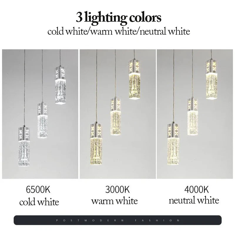 Afralia™ Bubble Crystal LED Pendant Lights in Gold/Silver