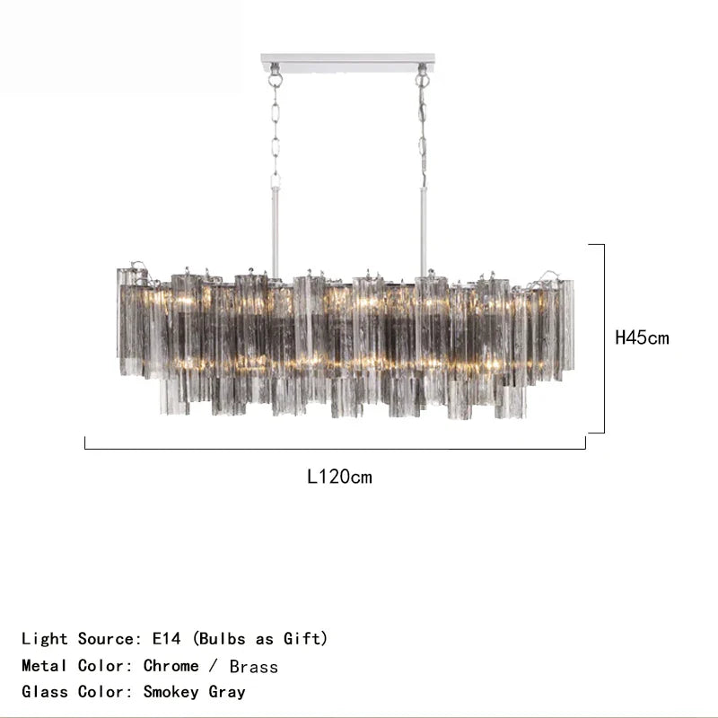 Afralia™ Smokey Gray Glass Chandelier: Scandinavian Murano Flower Lighting for Dining Room