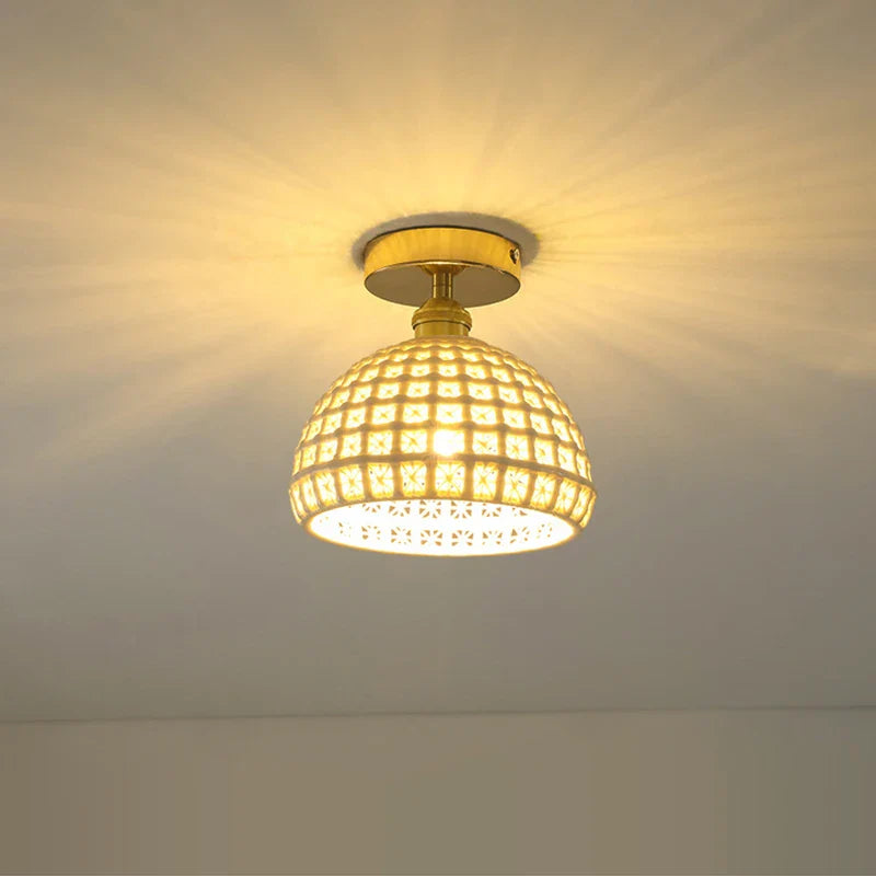 Afralia™ Glass Shade Pendant Ceiling Lamp for Kitchen Aisle Bedroom LED Lights Fixtures