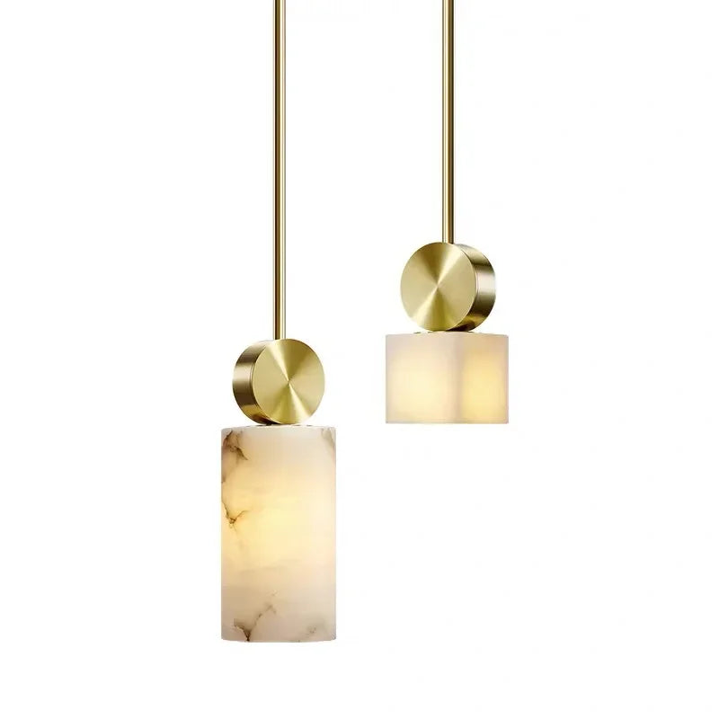 Afralia™ Modern Marble Geometric Led Pendant Chandelier: Minimalist Lighting for Living Room & Study