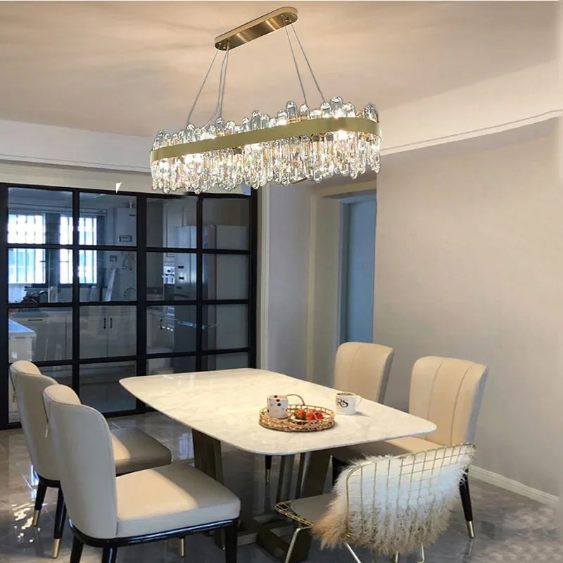 Afralia™ Crystal Circle Ceiling Chandelier with LED Lighting for Designer Dining Room