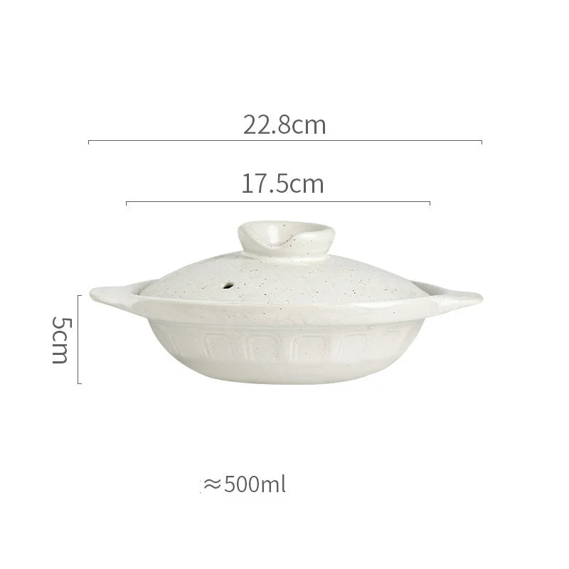 Afralia™ Ceramic Stew Pot - Versatile Earthenware Soup Pot for Cooking Gas - Heat Resistant Bibimbap & Noodle Saucepan