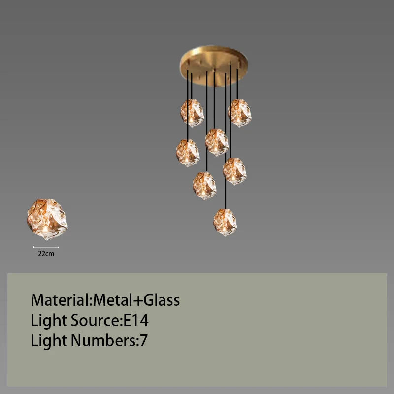 Afralia™ Glass LED Chandelier for Ceiling Suspension in Postmodern Style