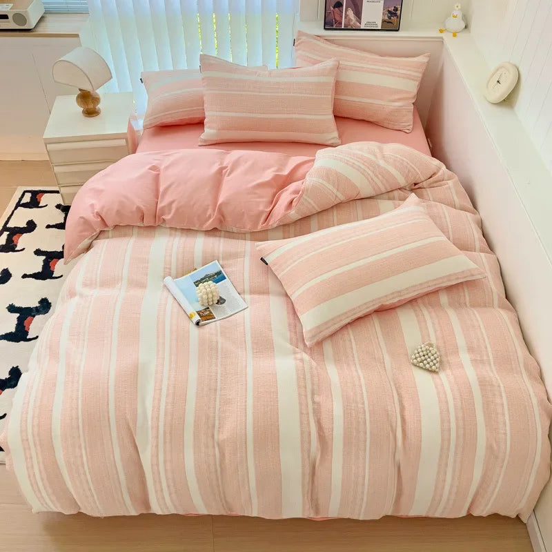 Afralia™ Jacquard Cotton Bedding Set for Queen King Size - Skin Friendly Comforter Cover