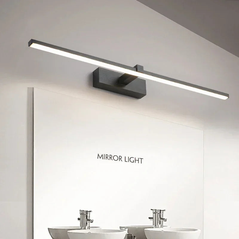 Afralia™ Modern LED Bathroom Wall Lamp - Three Colors Light Aluminum Mirror Line Fixture