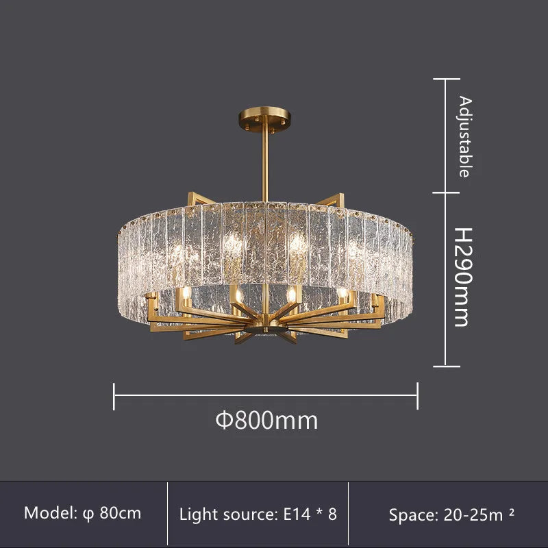 Afralia™ Water Ripple Glass Chandelier: Elegant LED Lighting Fixture for Luxury Home Decor