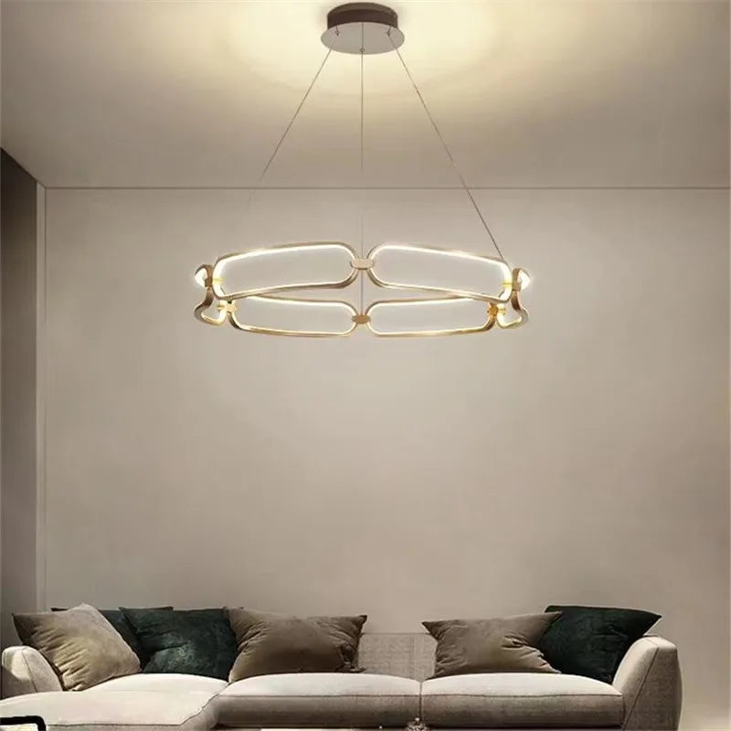 Afralia™ Adara Luxury LED Chandelier: Modern Ring Light for Home Interior Decoration