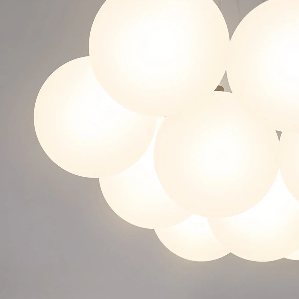Afralia™ Bubble Glass Ball Pendant Lights Chandelier for Living Room Bedroom Kitchen Kids G9 LED
