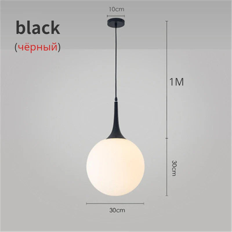 Afralia™ Nordic Glass Ball Pendant Lights LED Chandelier for Living Room & Restaurant