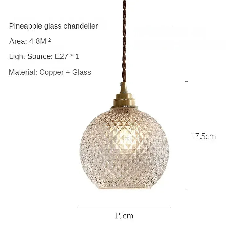 Nordic Dining Room Retro Chandelier E27 Transparent Lampshade by Afralia™