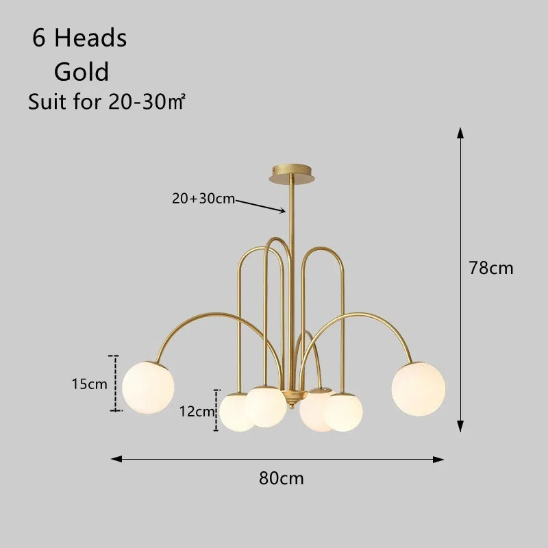 Afralia™ Glass Ball LED Chandelier for Indoor Decor Lighting