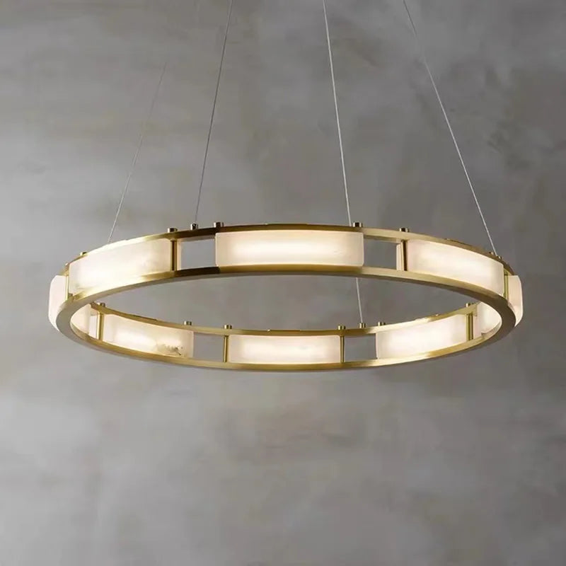 Afralia™ Marble Pendant Light: Luxury Dimmable Chandelier for Modern Home Decor