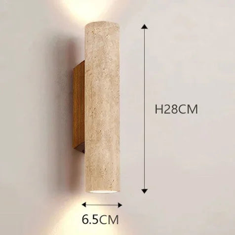 Afralia™ Travertine Natural Stone Wall Sconce Light with E27 Bulb