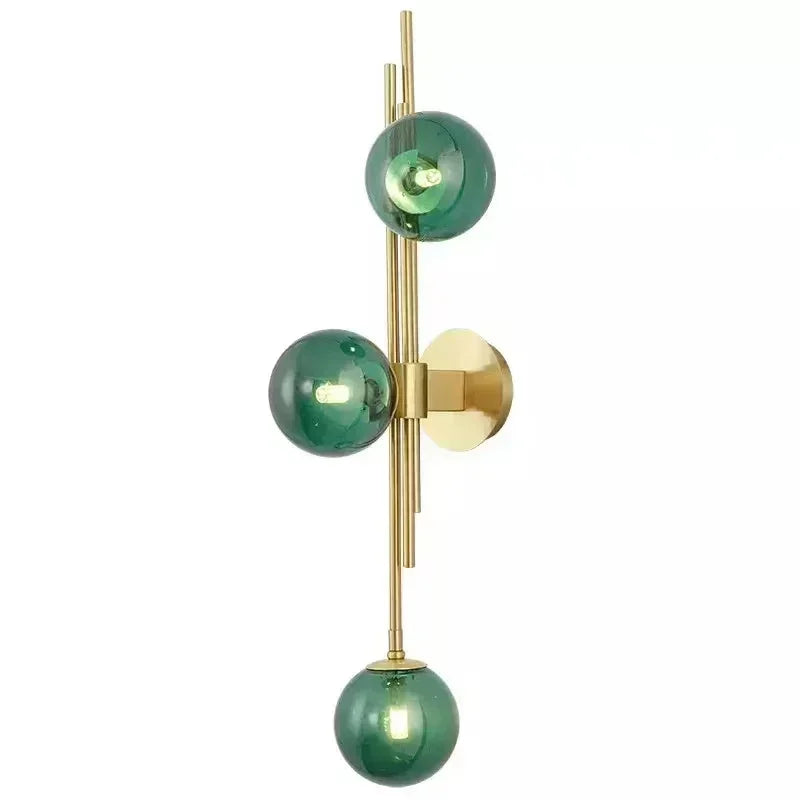Afralia™ Modern Glass Ball Wall Lamp for Living Room Bedroom Study Bedside Loft Mirror Light