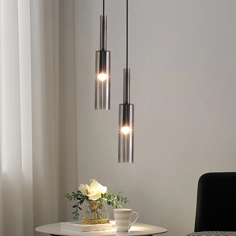 Afralia™ Modern Glass Pendant Lights - Postmodern LED Crystal Chandelier