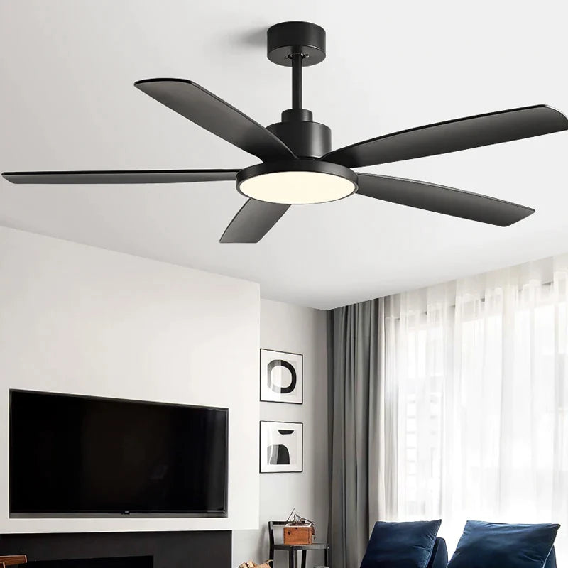 Afralia™ Living Bedroom Ceiling Fan With Light, Remote Control, 48-60 Inch, LED, DC, 220V