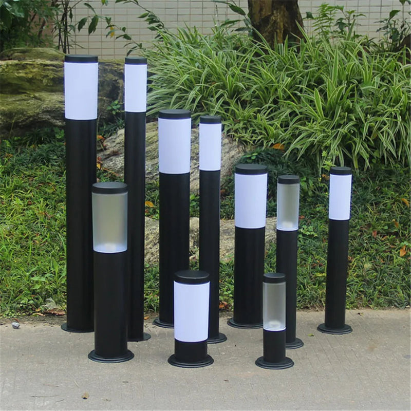 Afralia™ Black Silver Landscape Bollard Path Light for Garden Decoration