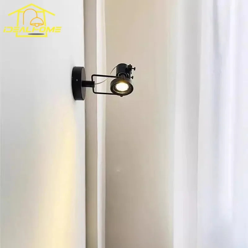 Afralia™ LED Industrial Bedroom Wall Lamp Black/Nickel Mounted Studio Cafe Background