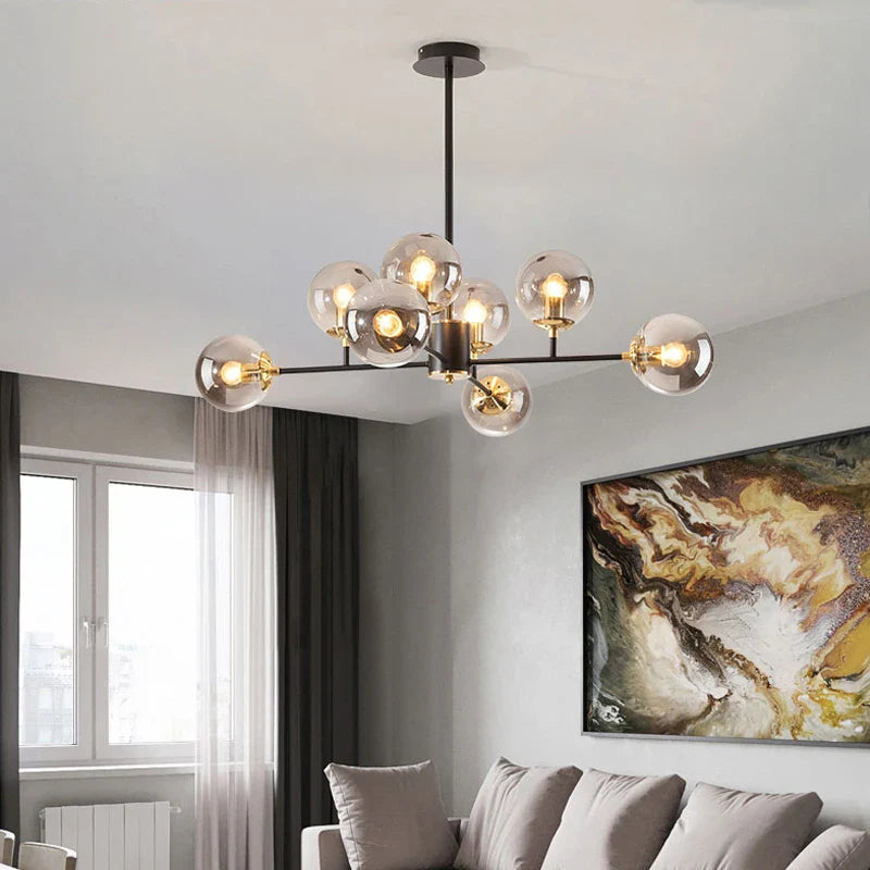 Nordic Glass Ball Chandelier Pendant by Afralia™ - Modern Living Room Kitchen Bedroom Lighting
