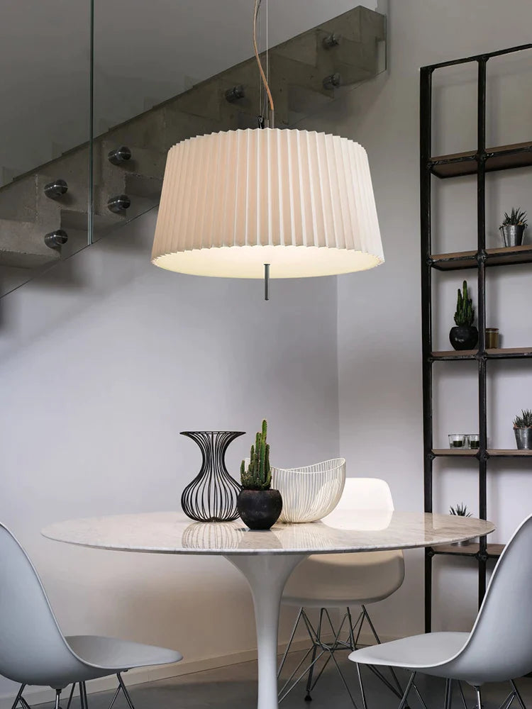 Afralia™ White Fabric Nordic Pendant Light for Modern Spaces