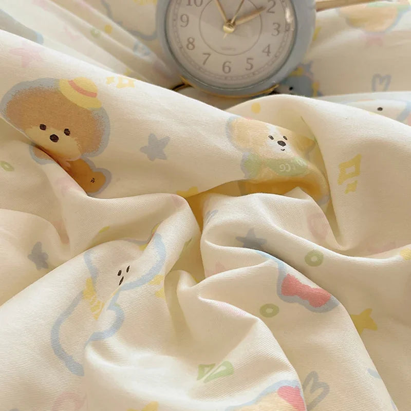 Afralia™ Cartoon Printed Cotton Bedding Set - Soft, Skin-Friendly Duvet Cover