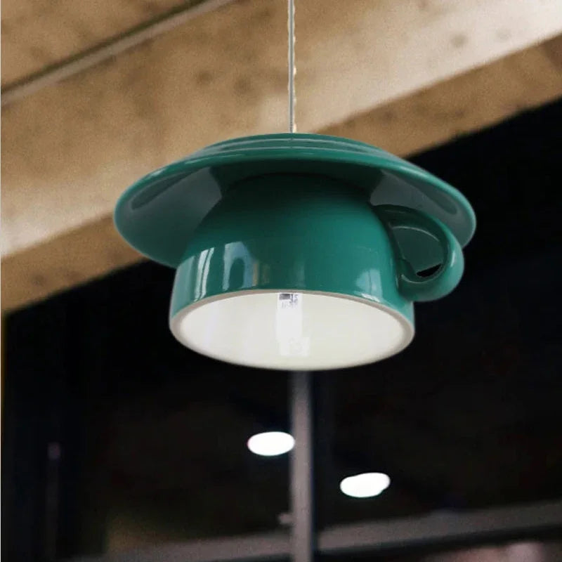 Afralia™ Ceramic Cup Pendant Lights Ceiling Chandeliers Modern Hanging Lamp