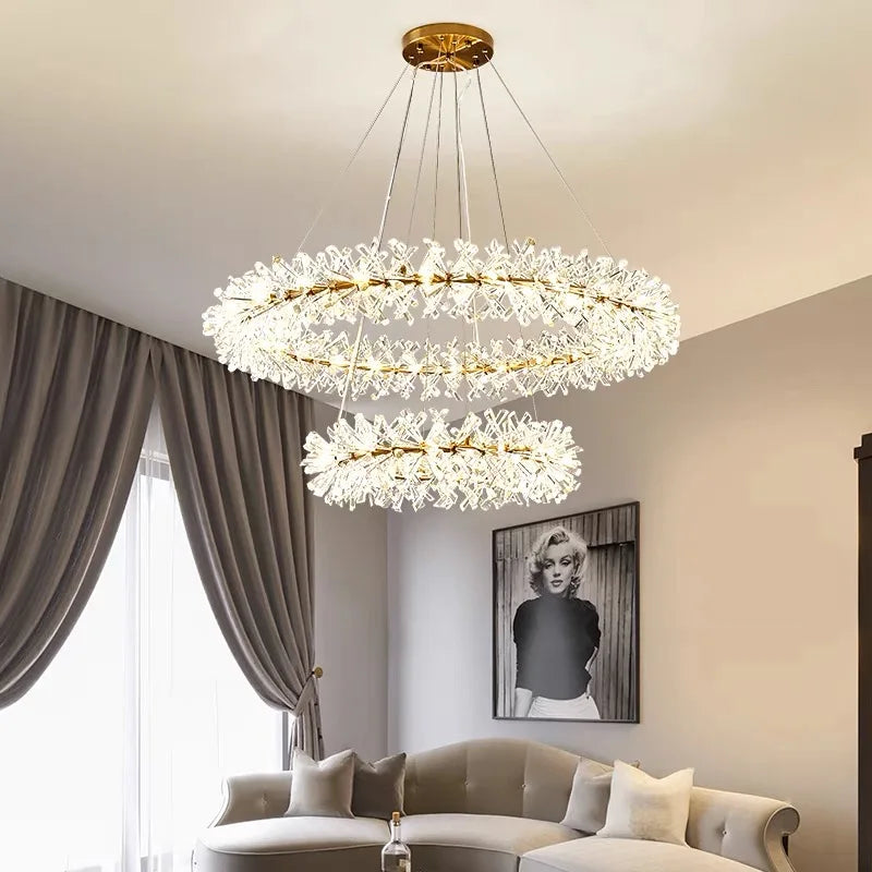 Afralia™ Modern Lustre Crystal Chandelier LED Lighting for Living, Dining, Bedroom