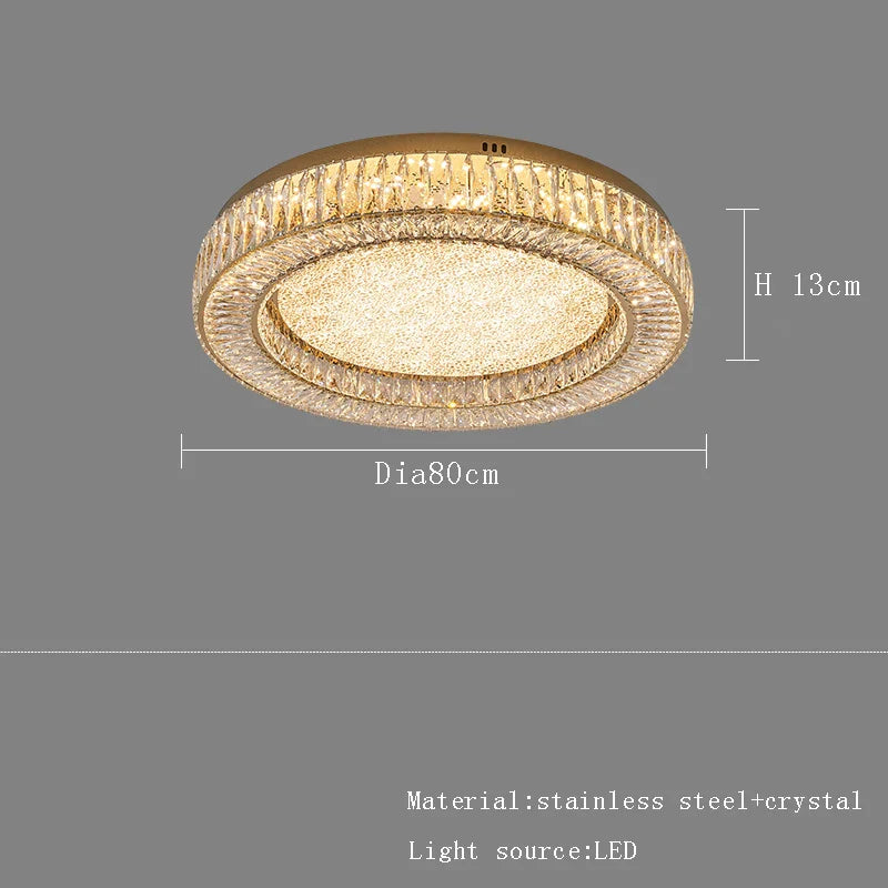 Afralia™ Luxury Gold Titanium Steel LED Ceiling Chandelier - Modern Classic Home Lustre