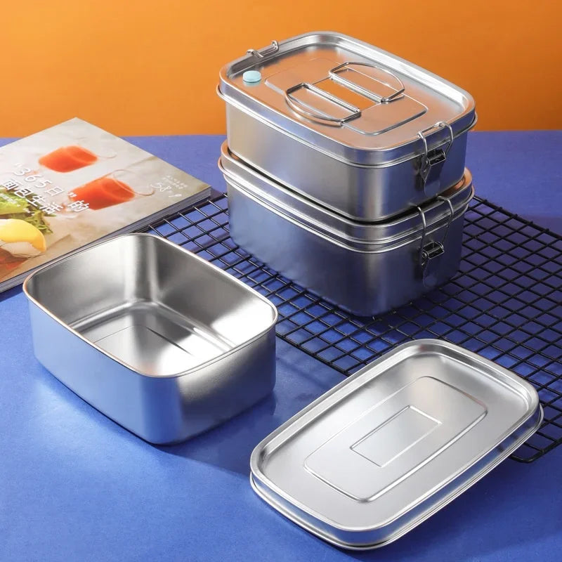 Afralia™ Stainless Steel Double Layer Lunch Box for Kids and Adults