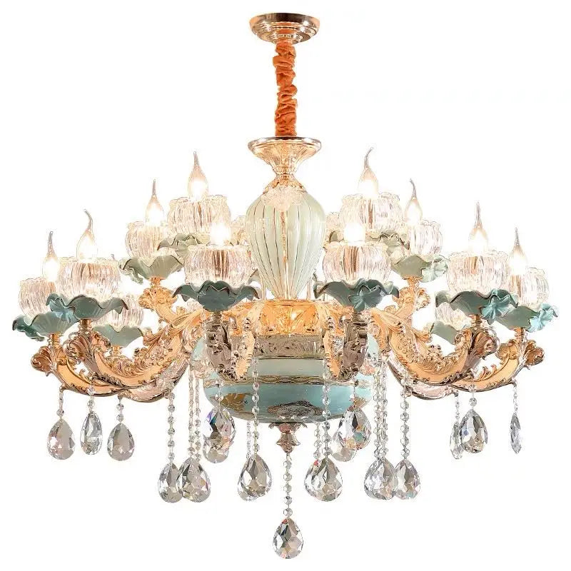 Afralia™ European Crystal Chandelier Living Room Bedroom Lamp High-Grade Villa Duplex Large