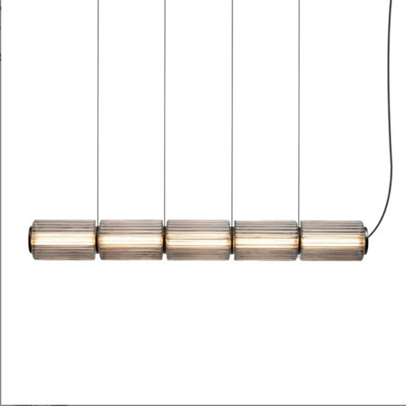 Afralia™ Smoke Grey Glass LED Pendant Light for Dining and Living Room Decor