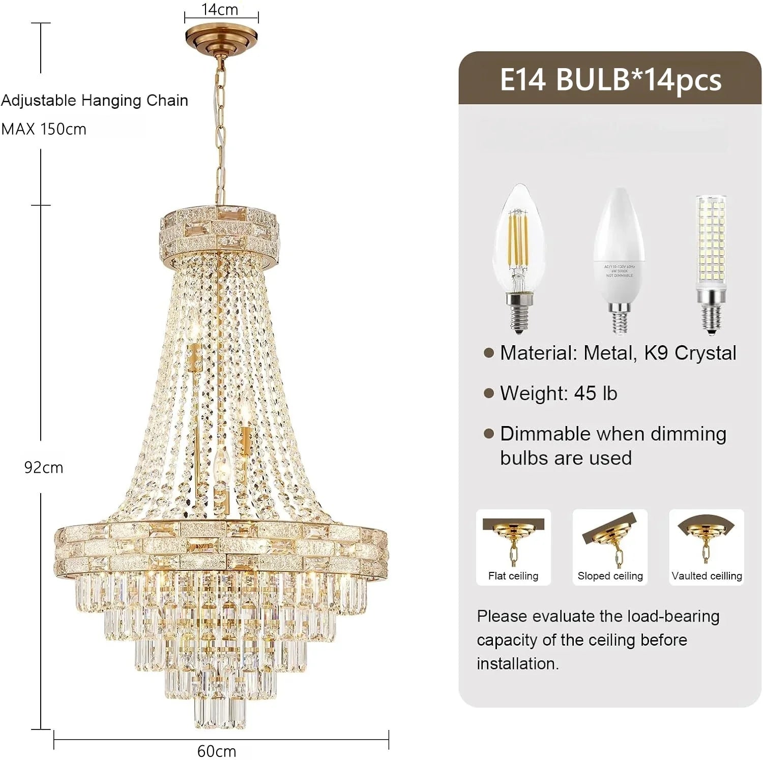 Afralia™ Gold Crystal Chandelier for Luxury Living Room & Kitchen Island