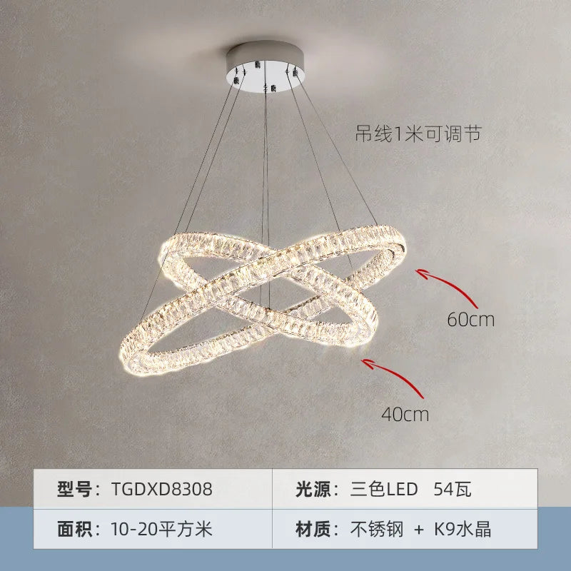 Afralia™ Crystal Chandelier Ring - Elegant Light Luxury for Living Room, Dining Room & Bedroom