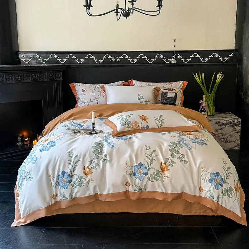 Afralia™ Egyptian Cotton Bedding Set: Queen King Full Size Sheet Pillowcase Comforter Cover