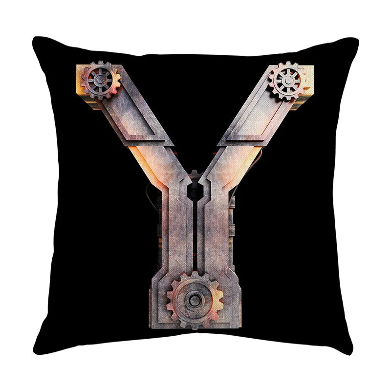 Nordic Metal Gear Pillowcase with English Letters for Chic Sofas by Afralia™