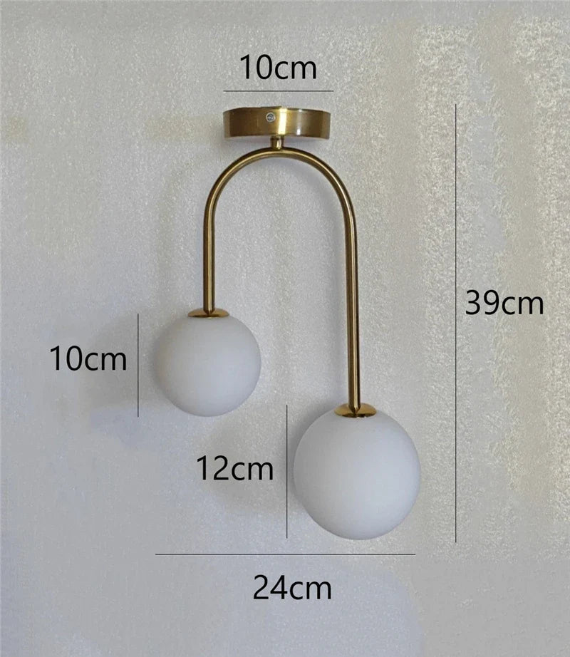Nordic Glass Ball Ceiling Lights LED Hanging Lamp for Home Decor by Afralia™