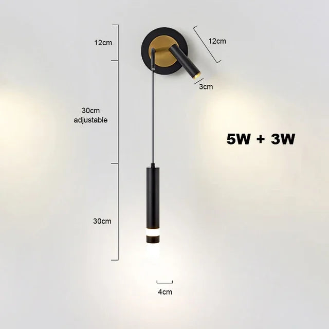 Afralia™ Modern LED Wall Light for Headboards & Background, Nordic Style Living Room Decoration