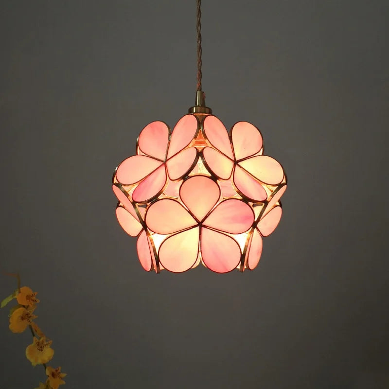 Afralia™ Glass Flower LED Pendant Light Fixture for Modern Luxury Home Decor