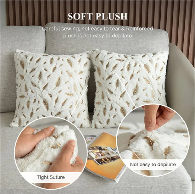 Afralia™ Soft Fur Home Cushion Cover - Luxury Plush Pillowcase