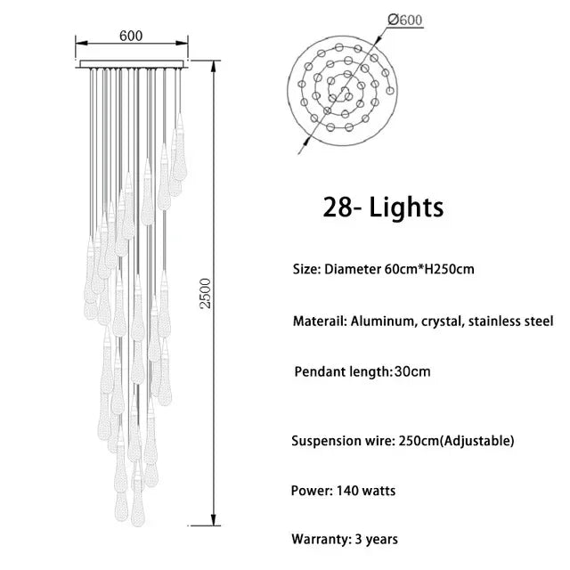 Afralia™ Crystal LED Chandelier: Modern Art Pendant Light for Restaurant, Bar, Staircase & Loft