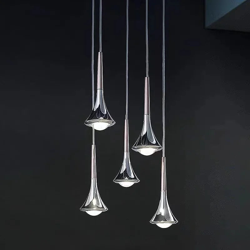 Afralia™ LED Rain Staircase Chandelier: Modern Nordic Design Indoor Lighting for Bar Island