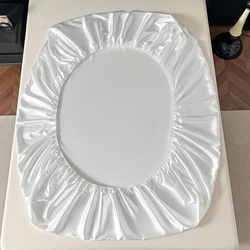 Afralia™ Satin Fitted Sheet Set - Luxuriously Soft Double Full Size Bedding